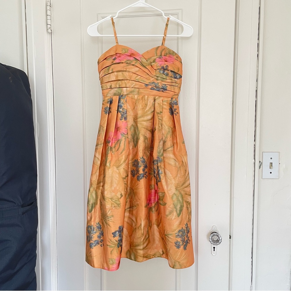 NWOT Anthropologie Golden Orange Floral Dress
